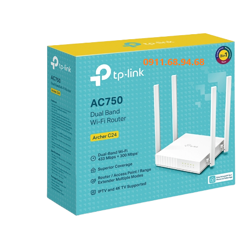 Router Wi-Fi Băng Tần Kép AC750 TP-LINK Archer C24