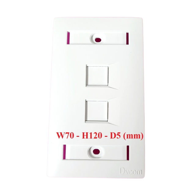Mặt nạ 2 port, hình chữ nhật có nắp che 70 x 120 x 5.0mm
