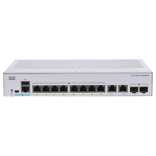 Switch Cisco CBS250-8T-E-2G-EU Layer 2, Managed Switch