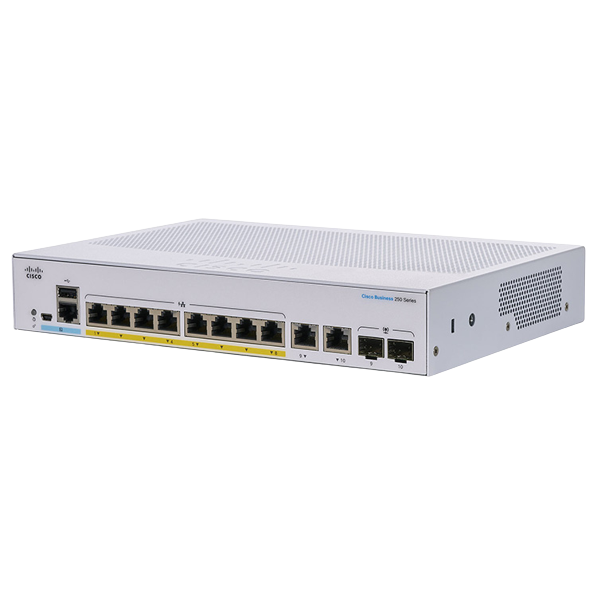Switch Cisco CBS250-8P-E-2G-EU Layer 2, Managed Switch