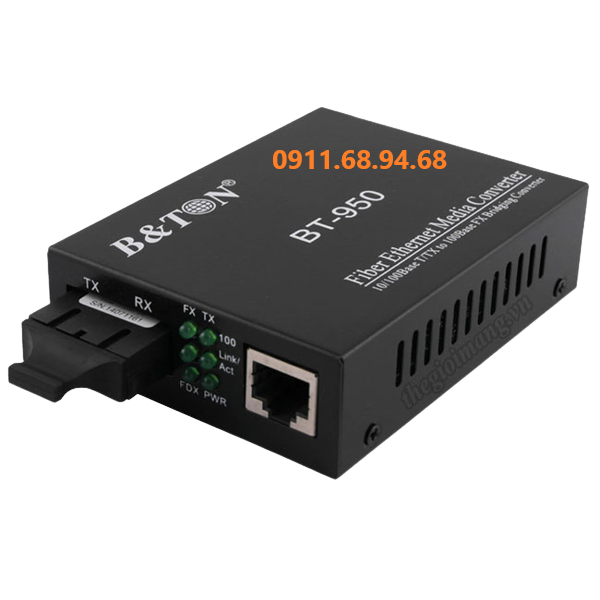 Bộ chuyển đổi quang điện 100Mb B&TON BT-950SM-25 , 2 sợi quang