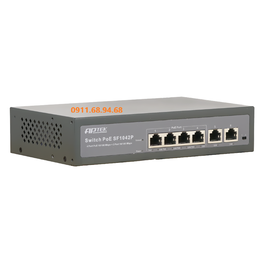 Bộ chia mạng PoE 4 cổng 100Mb APTEK SF1042P