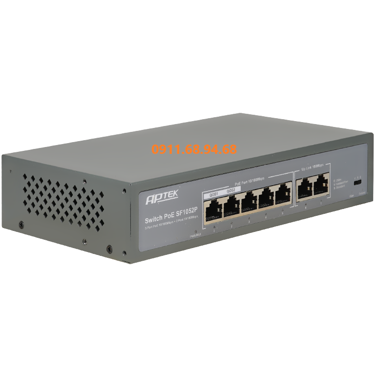 Bộ chia mạng PoE 5 cổng 100Mb APTEK SF1052P