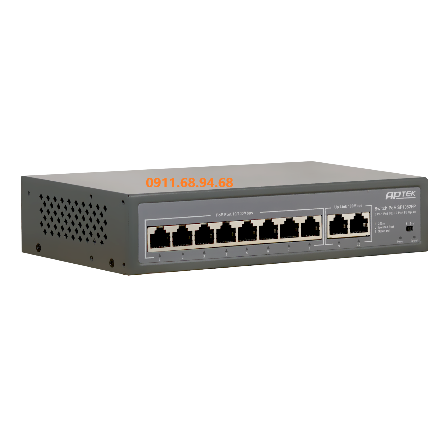 Bộ chia mạng PoE 8 cổng 100Mb APTEK SF1082FP