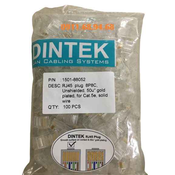 Đầu mạng RJ45 DINTEK UTP Cat.5e (1501-88052)
